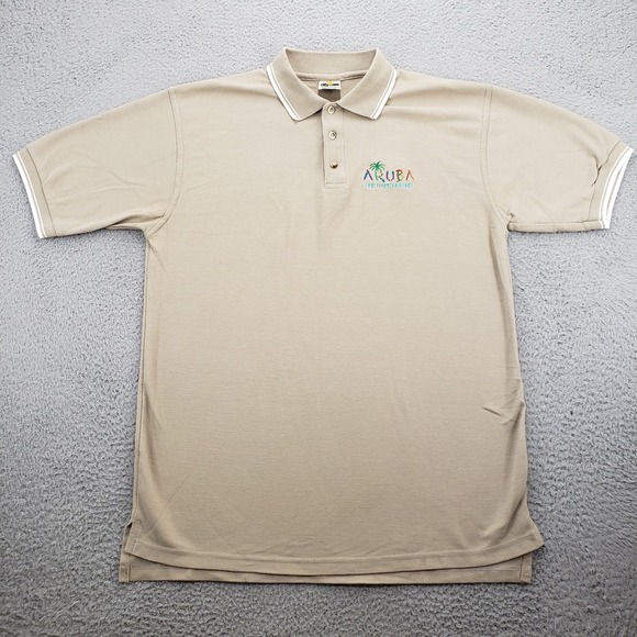 Coco Beach Shirt Mens XL Brown Aruba‎ Short Sleeve Beach Golf Polo - Picture 1 of 14